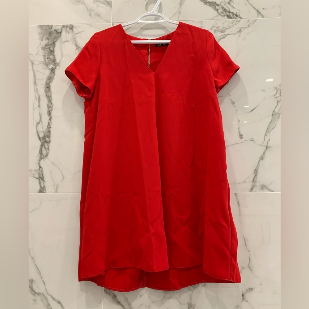 [NWT] Zara Red V-Neck Dress
